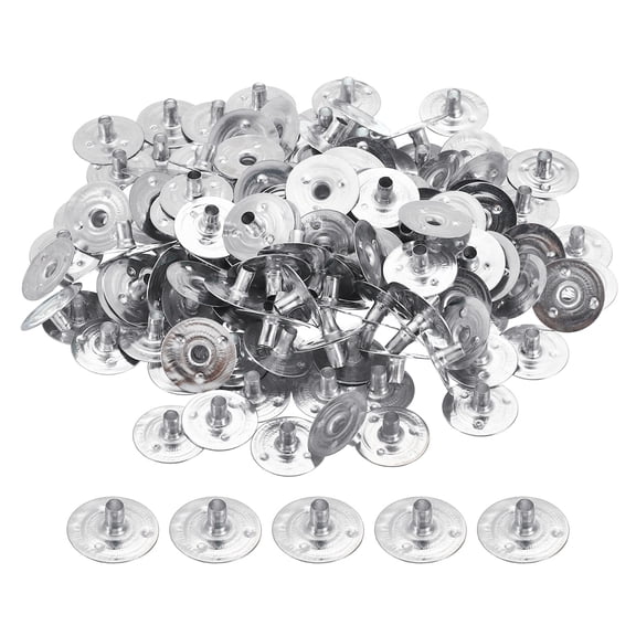 Uxcell 16mm Metal Candle Wick Sustainer Tabs Candle Wick Base Stand, Silver 150 Pack