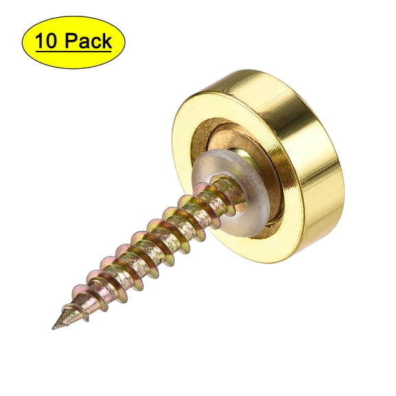 Uxcell 16mm Mirror Screws Bright Gold 304 Stainless Steel 10 Pack