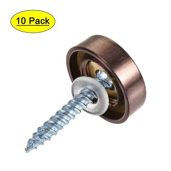 Uxcell 16mm Mirror Screws Gold Tone 304 Stainless Steel 10 Pack, Rose Gold 16mm
