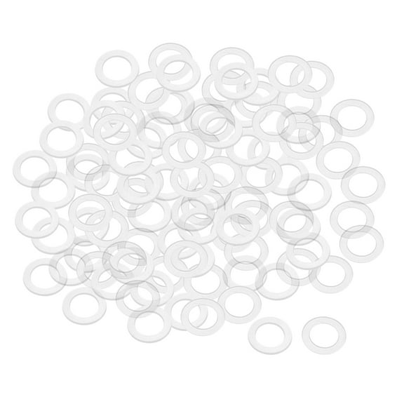 Uxcell 16mm O.D. 1mm Thick Nylon Flat Washers for M10 Screw Bolt, 100 Count