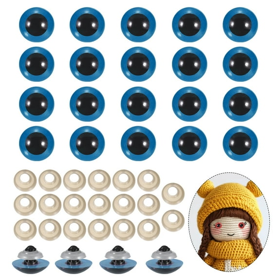 Uxcell 16mm Safety Eyes, 20Pcs Realistic Doll Crocheting Safety Eyes Blue