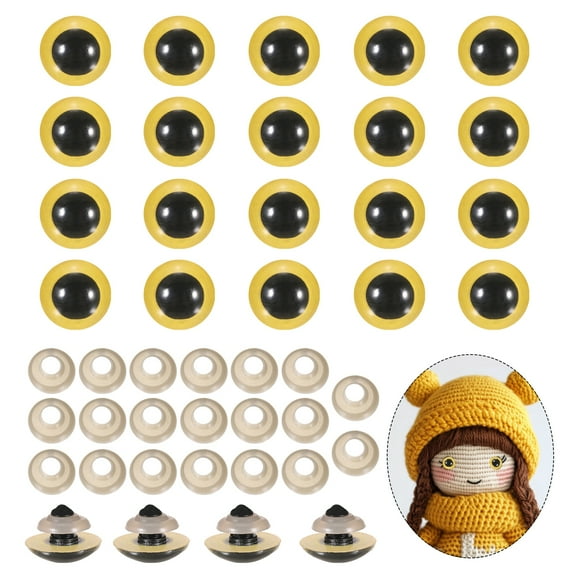 Uxcell 16mm Safety Eyes, 20Pcs Realistic Doll Crocheting Safety Eyes Yellow