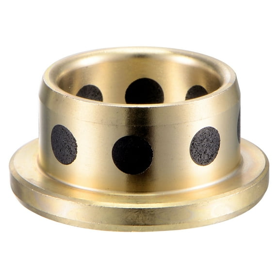 Uxcell 16mm x 20mm x 12mm Flanged Sleeve Bearings Wrapped Oilless Bushings Brass