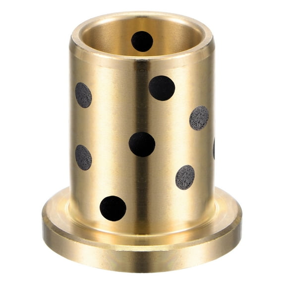 Uxcell 16mm x 20mm x 30mm Flanged Sleeve Bearings Wrapped Oilless Bushings Brass