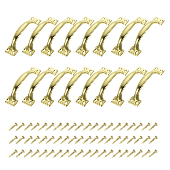 Uxcell 16Pcs 4 Inches Gate Handle with Screw for Closet Door Gold