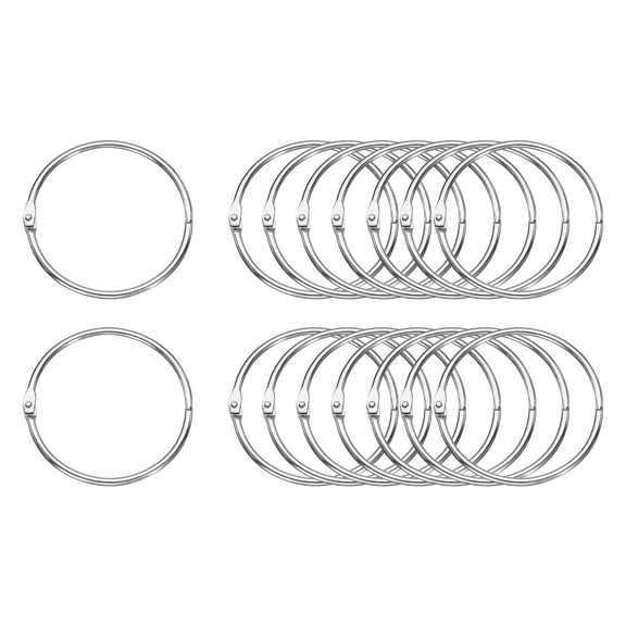 Uxcell 16pcs Binder Rings 3 Inch Loose Leaf Binder Ring Metal Book Rings Colorful Loose Leaf Rings, Silver Tone