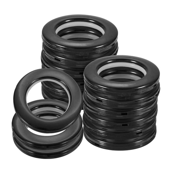 Uxcell 16pcs Curtain Grommets, 1-5/7"(42mm) ID Roman Curtain Rings for Shower Window Curtain, Black