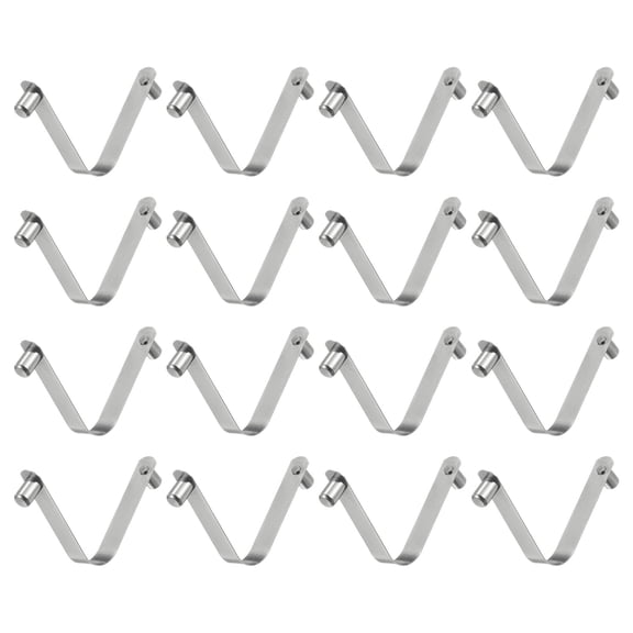 Uxcell 16pcs Double Button Kayak Paddle Snap Spring Clip 6x8.5x49mm V-Shaped Solid Telescopic Locking Tube Clips