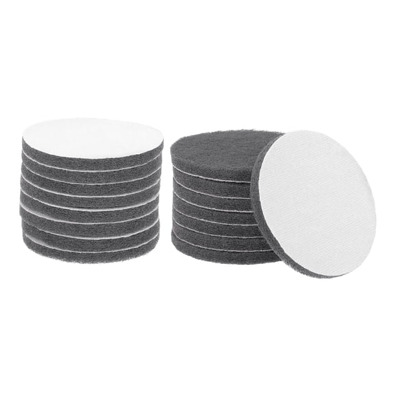Uxcell 16pcs Scrubber Scouring Pads 1200 Grits 5 Inch Drill Power Brush, Light Gray
