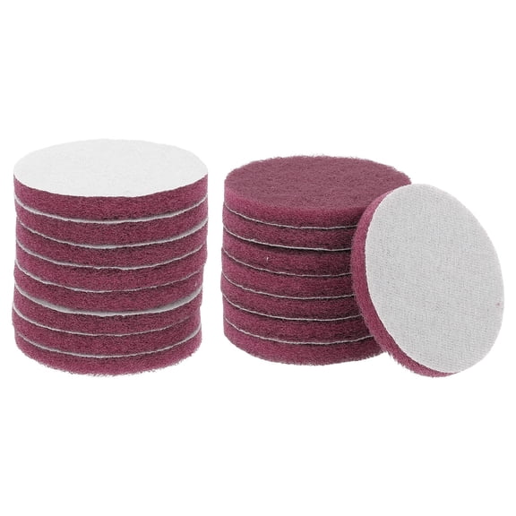 Uxcell 16pcs Scrubber Scouring Pads 500 Grits 4 Inch Drill Power Brush, Red