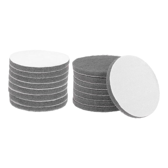 Uxcell 16pcs Scrubber Scouring Pads 800 Grits 5 Inch Drill Power Brush, Gray