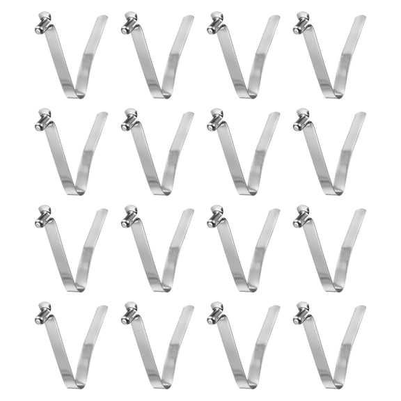 Uxcell 16pcs Single Button Kayak Paddle Snap Spring Clip 6x11x60mm V-Shaped Hollow Telescopic Locking Tube Clips