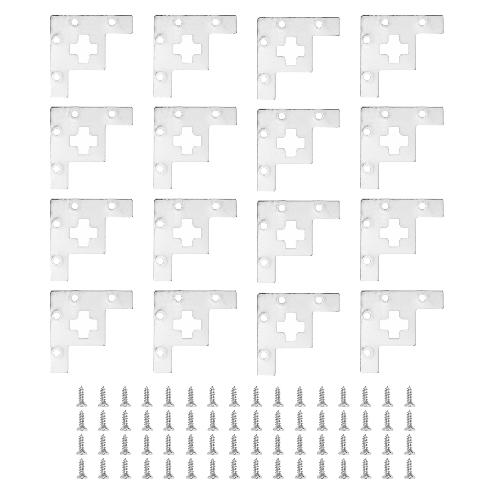 Uxcell 16-Pack Vintage Silver Corner Brackets 2x2 Inch - Decorative Iron Furniture Protectors With Screws