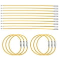 thumbnail image 1 of Uxcell 16pcs Wire Keychain Cable 6" Plastic Coated 2mm Stainless Steel Key Ring Cable Loop Rings Yellow, 1 of 7