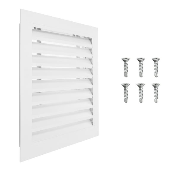 Uxcell 16x16 Inch Gable Vent, 1PCS Aluminum Alloy Wall Shed Vents with Strainer, White