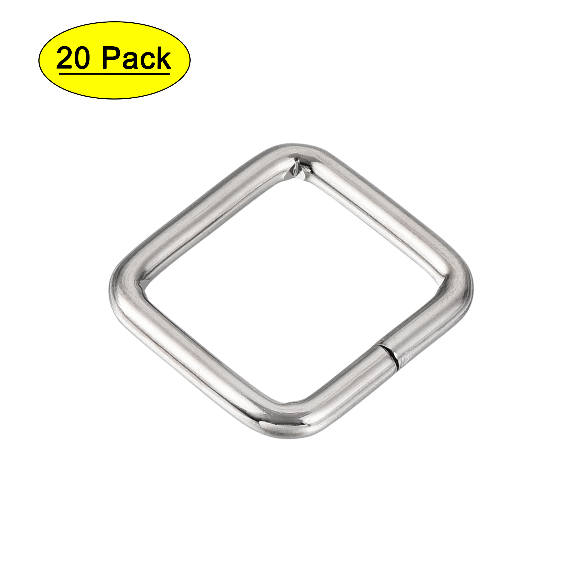 Uxcell 17.2x15.8mm Rectangle Buckles Iron Electroplated Silver Tone 20 ...