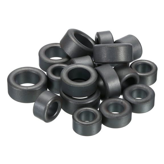 Uxcell 17.5mm 18mm 20mm 22.5mm 25mm OD Ferrite Toroid Core Set, Black 20 Pack