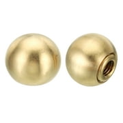 Uxcell 17.5mm Brass Ball Lamp Finials with Pipe Lamp Shade Decoration Screw Cap Nuts 2 Set