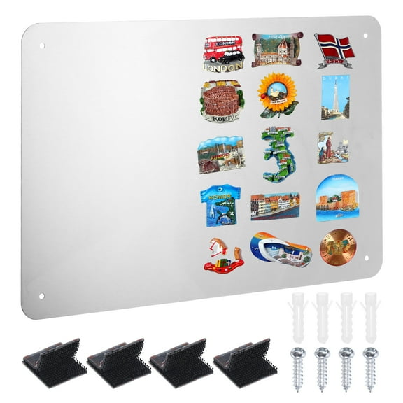 Uxcell 17.5x11 inch Magnetic Board, Magnet Board Magnetic Wall Board Bulletin Board Small Metal for Wall Magnets, Silver