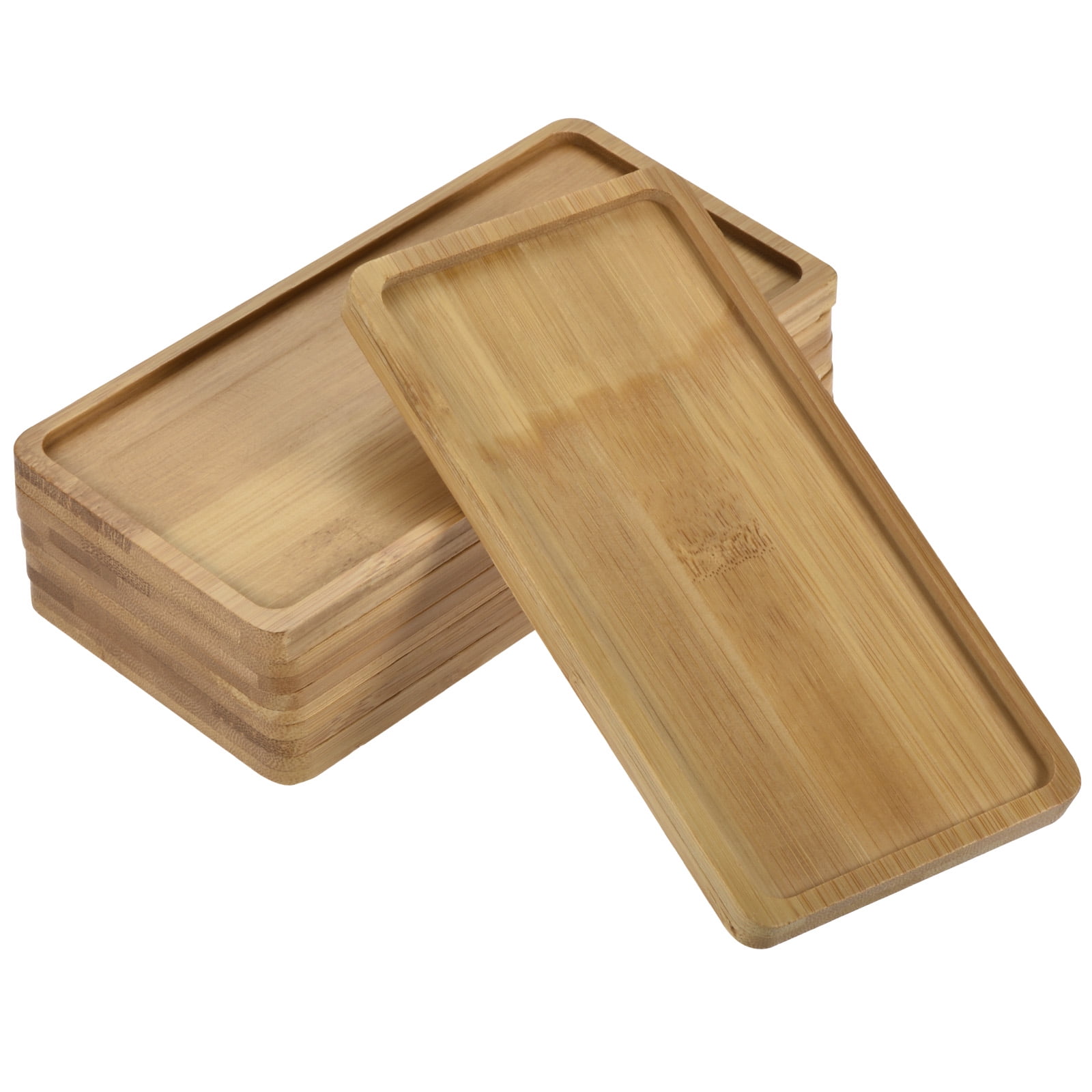 Uxcell 17.5x8.8cm Rectangular Bamboo Plant Saucer Flowerpot Drip Tray