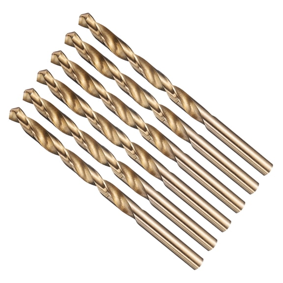 Uxcell 17/64"" Drill Bit Straight Shank 4241 HSS Gold Finish, 6pcs