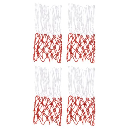 Uxcell 17.7" 3.5mm Polyester Basketball Hoop Rim Net Replacement, White Red 4 Pack