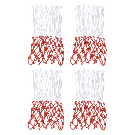Uxcell 17.7" 5.5mm Polyester Basketball Hoop Rim Net Replacement, White Red 4 Pack
