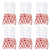 Uxcell 17.7" 5.5mm Polyester Basketball Hoop Rim Net Replacement, White Red 6 Pack