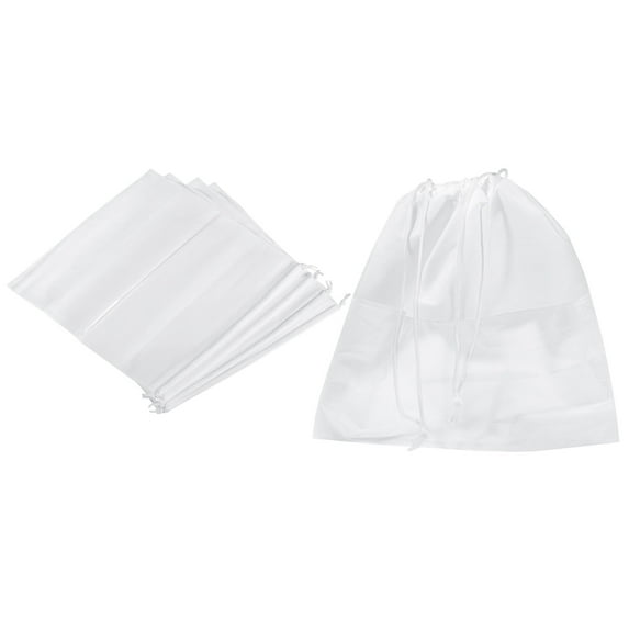 Uxcell 17.7 Inch Non-Woven Fabric Handbag Dust Cover Drawstring Bag for Handbags Purses White 5 Pack