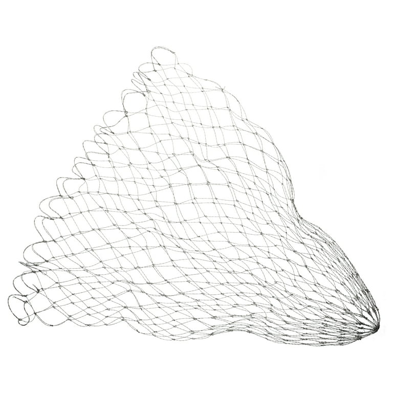 Uxcell 17.7 PE Foldable Landing Net Fishing Net Replacement 1.18 Mesh  Gray 