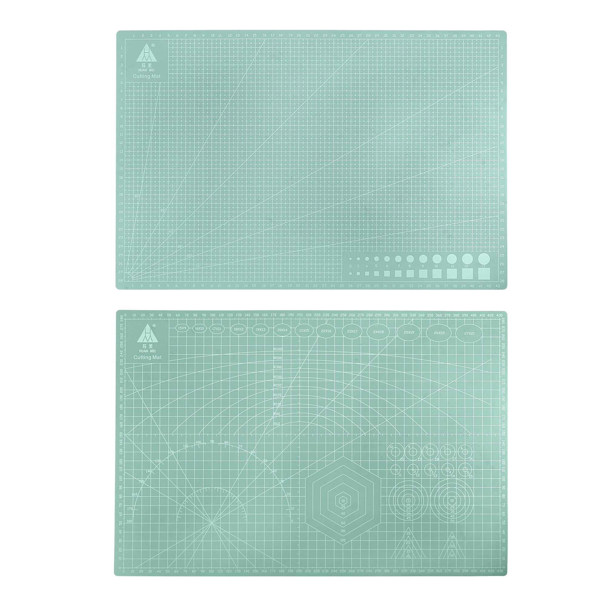 Uxcell 17.7" x 11.8" Cutting Mats Rotary Fabric Mat Self Recover Double Sided, Mint Green