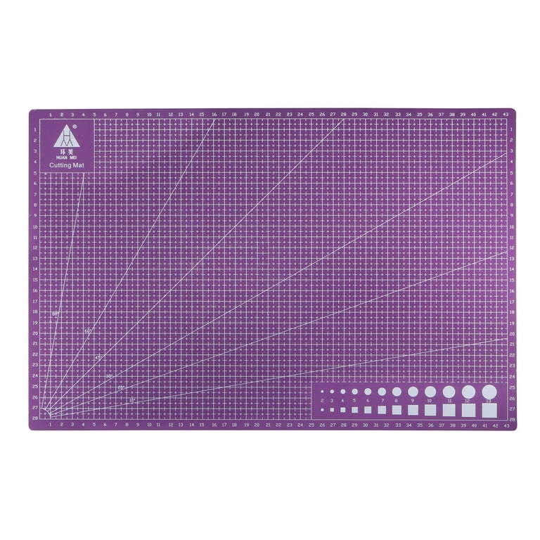 Uxcell 17.7 x 11.8 Cutting Mats Rotary Fabric Mat Self Recover Double  Sided, Purple