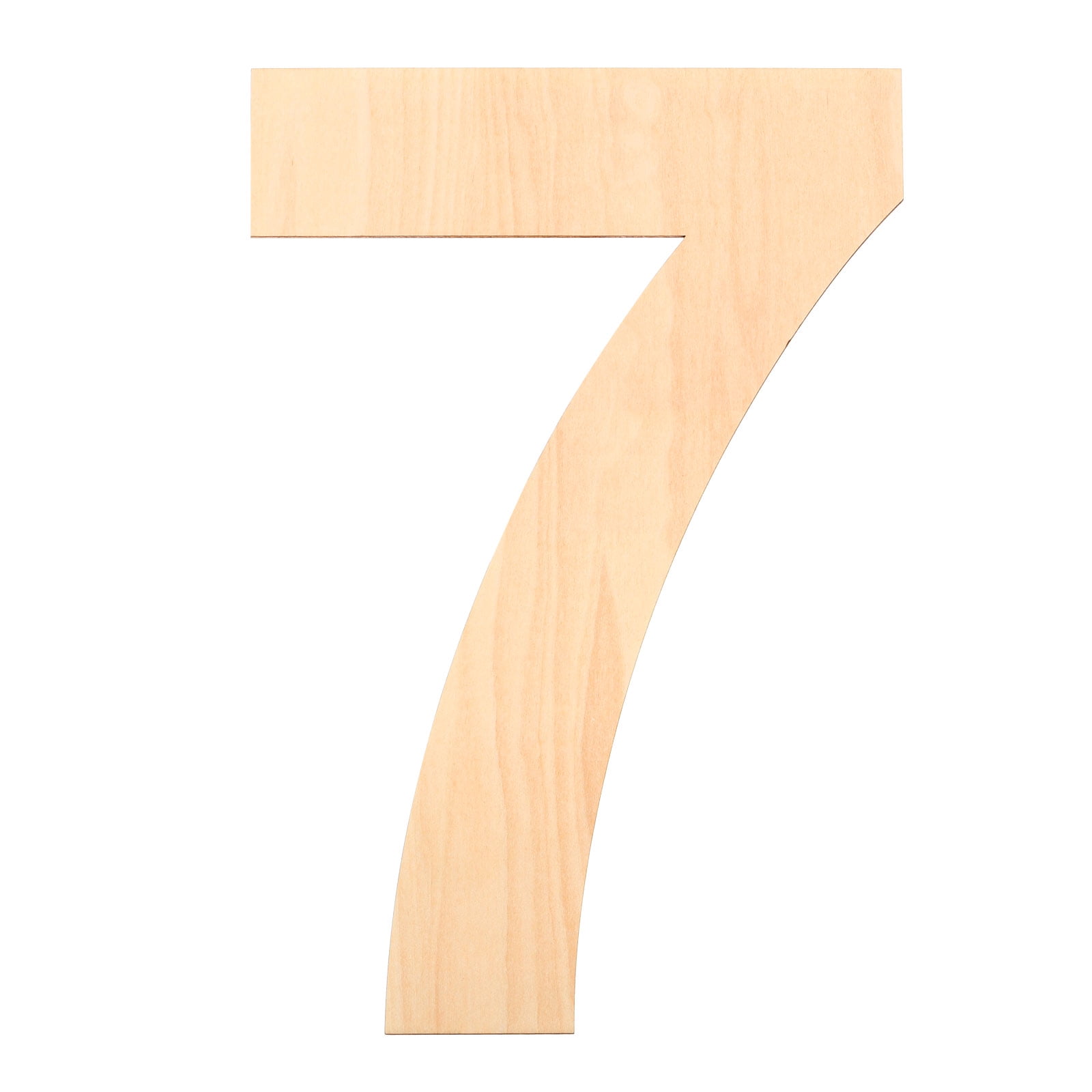 Uxcell 17 Large Blank Wooden Number 7 Shape Cutout Unfinished Wood ...