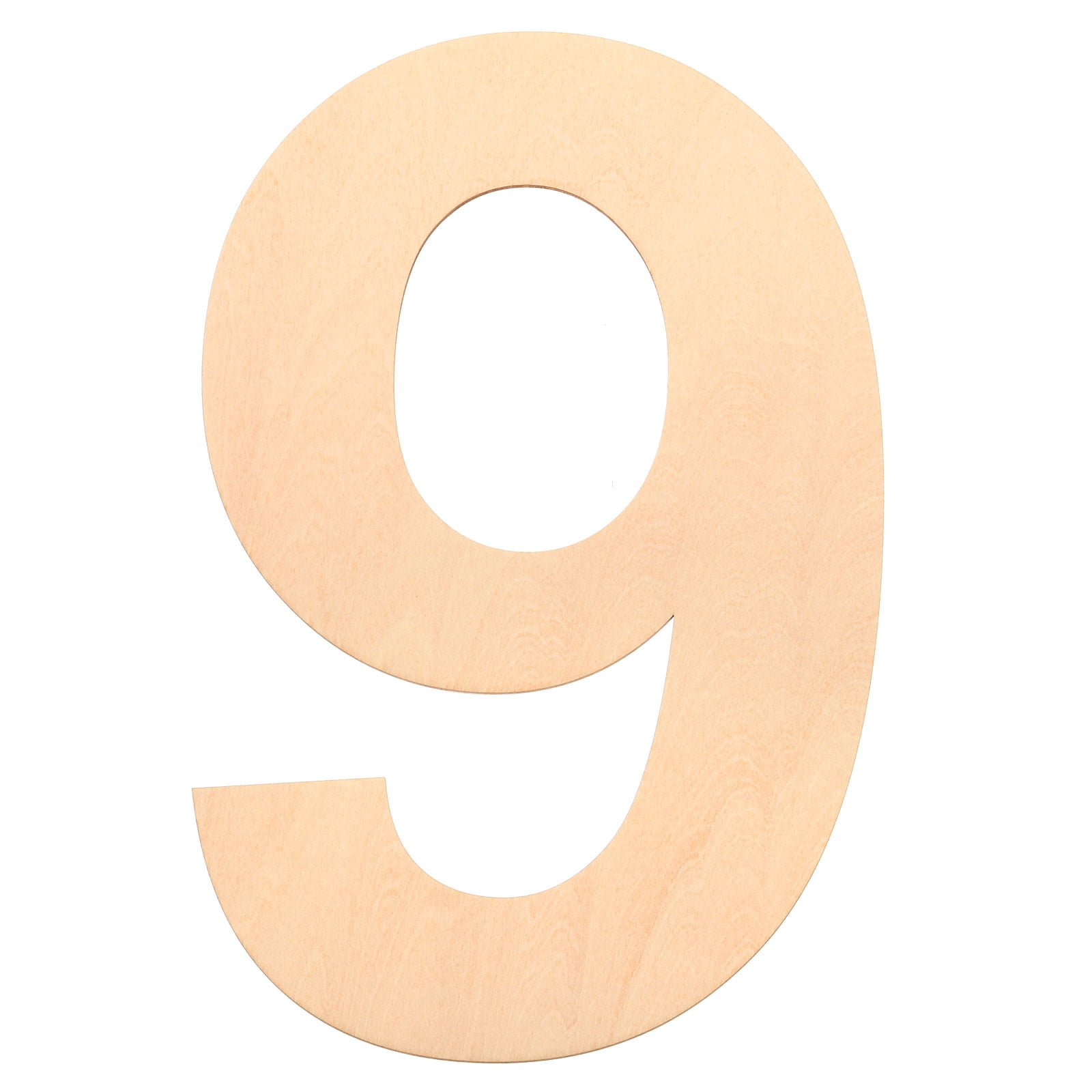 Uxcell 17 Large Blank Wooden Number 9 Shape Cutout Unfinished Wood ...