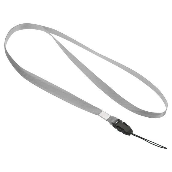 Uxcell 17" Neck Lanyards 0.4" Width Detachable Strap Lanyard for ID Badge Keys Grey 20 Pack