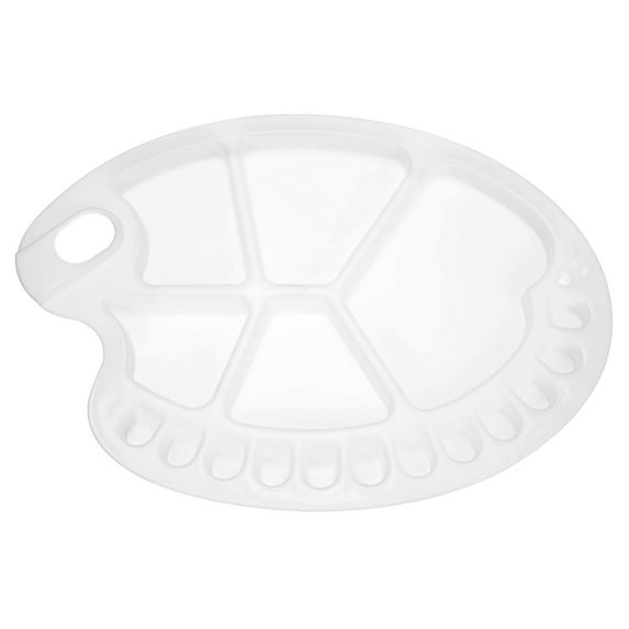 Uxcell 17 Wells Paint Tray Palette, Painting Pallet Holder Large Fish Shape for Watercolor Gouache, White