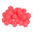 thumbnail image 1 of Uxcell 17 mm Hexagonal Silicone Beads, Polygonal Beads Bulk, Pink 30Pcs, 1 of 7
