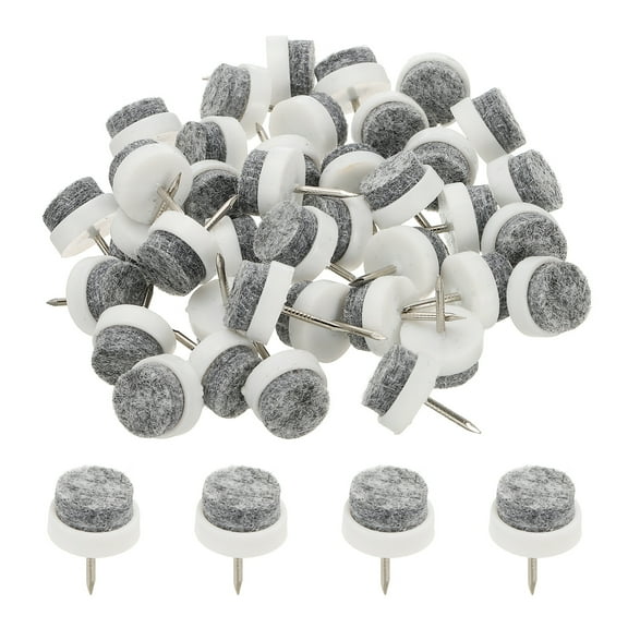Uxcell 17 mm Nail-on Felt Pads, Round Felt Furniture Sliders for Protection White 72 Pcs