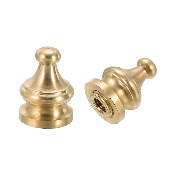 Uxcell 17 x 23mm Lamp Finials Caps Knob, 2 Set Solid Brass Lamp Shade Decoration