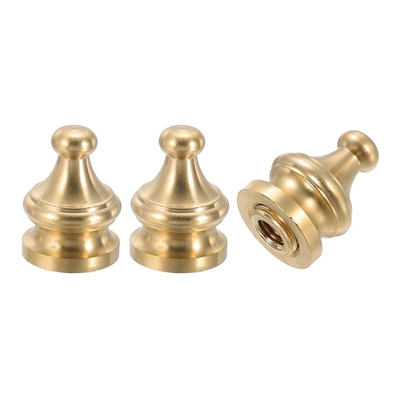 Uxcell 17 x 23mm Lamp Finials Caps Knob, 3 Set Solid Brass Lamp Shade Decoration