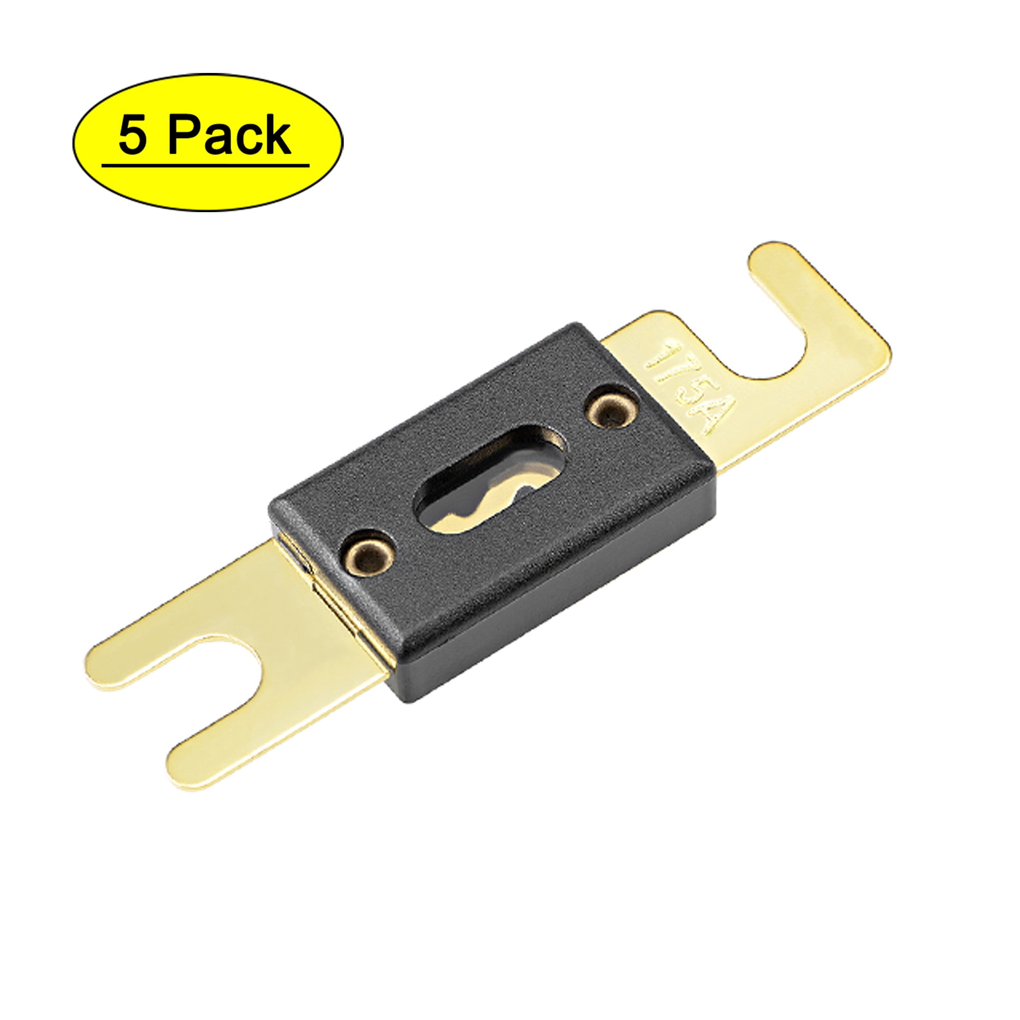 Uxcell 175Amp ANL Fuse DC 32 Volt for Automotive Car Audio Amplifier Inverter Replacement Metal Black 5pcs