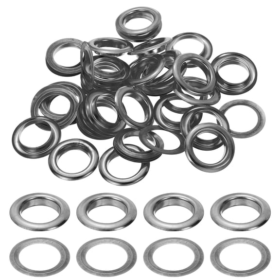 Uxcell 17mm/11/16" Metal Eyelets, Eyelets and Grommets Kit for DIY Project, Grey 30 Pcs