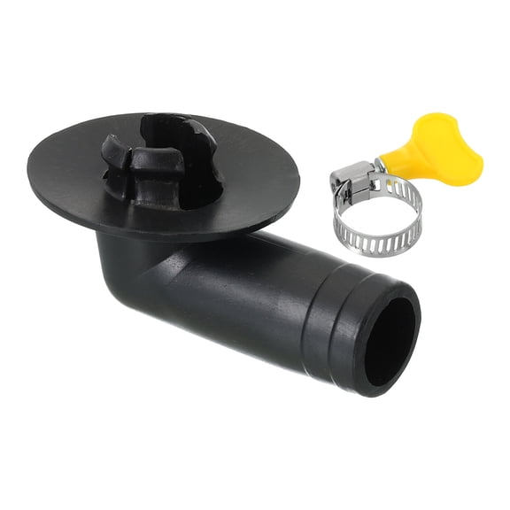 Uxcell 17mm Air Conditioner Drain Hose Connector, 1 Pcs Universal Drain Connector with Clamp, Black Style 12