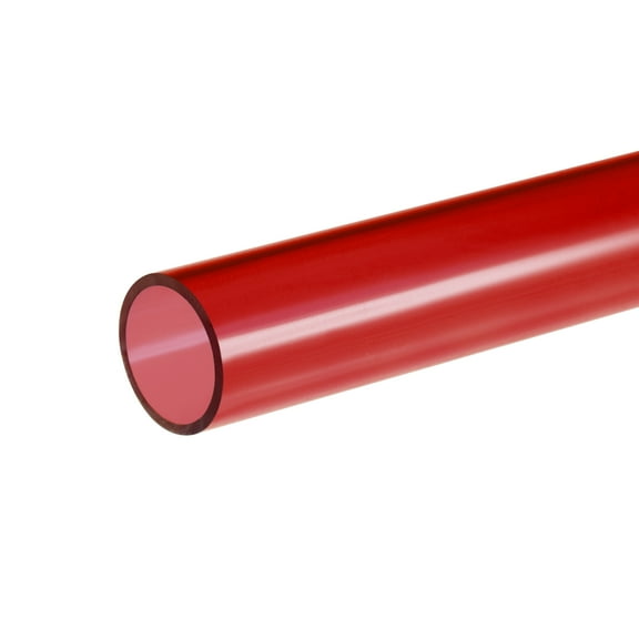 Uxcell 17mm ID x 20mm OD x 500mm Red Rigid Acrylic Pipe Round Tube