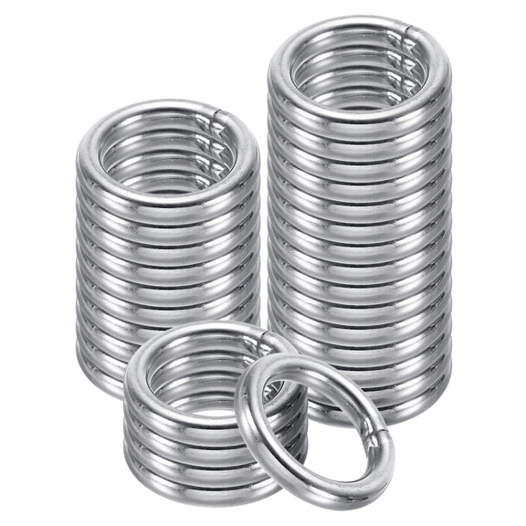 Uxcell 17mm Metal O Rings, 30 Pack 304 Stainless Steel Round Rings for Hardware Bags