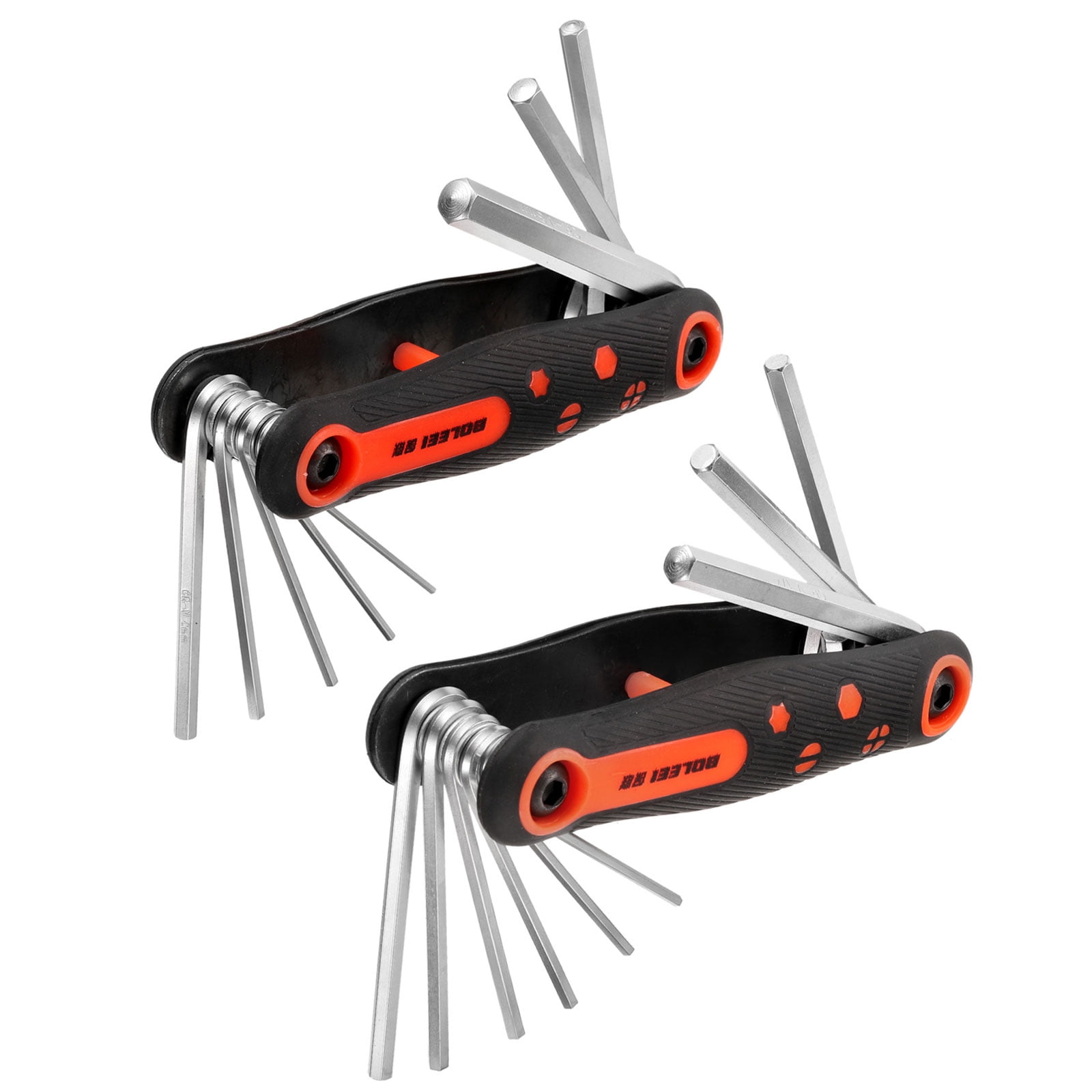 Uxcell 17pcs Folding Hex Key Wrench Set 5/64"-1/4" SAE 1.5mm-8mm Metric 2 Pack Portable Fold-up Wrenches