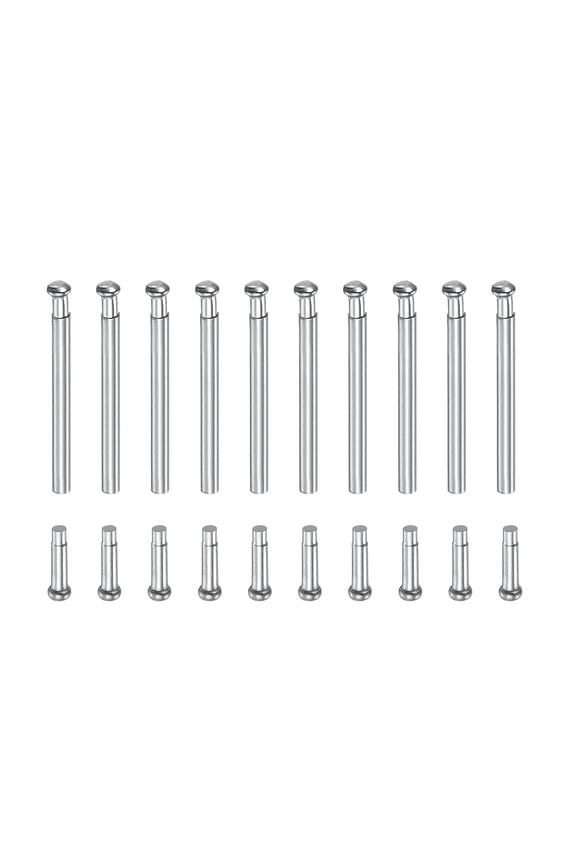 17x1.2mm Stainless Steel Tube Friction Pins Watch Strap Pressure Bars Pin w Rivet Ends Band Clasp Buckle 10Pack