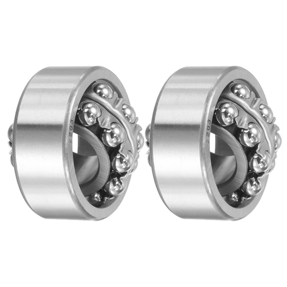 Uxcell 17x40x16mm 2203 Self-Aligning Ball Bearings Open Type Chrome Steel 2 Pack