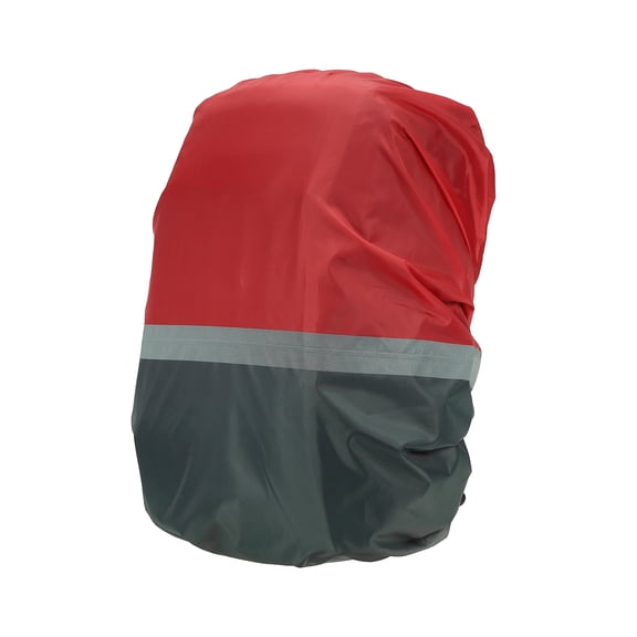Uxcell 18-30L Waterproof Backpack Rain Cover with Adjustable Strap Reflective strips Backpack Rain Cover S, Grey Red