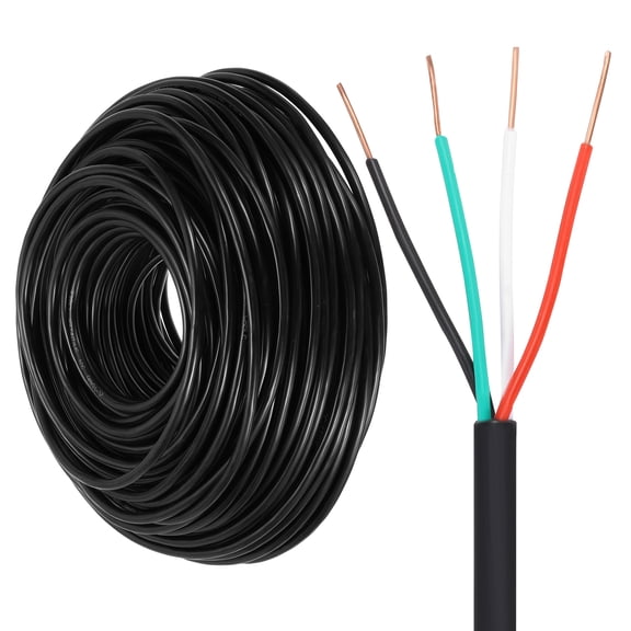 Uxcell 18/4 Sprinkler Wire, 200ft 18 Gauge 4 Conductor Solid Irrigation Wire, Polyvinyl Chloride Jacket Sprinkler Cable for Underground Irrigation System, Field Central Control System, Thermostat